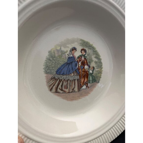 Godey Prints Rim Soup Bowls by Salem China Co Victorian Ladies Set of 4 USA - Picture 4 of 10